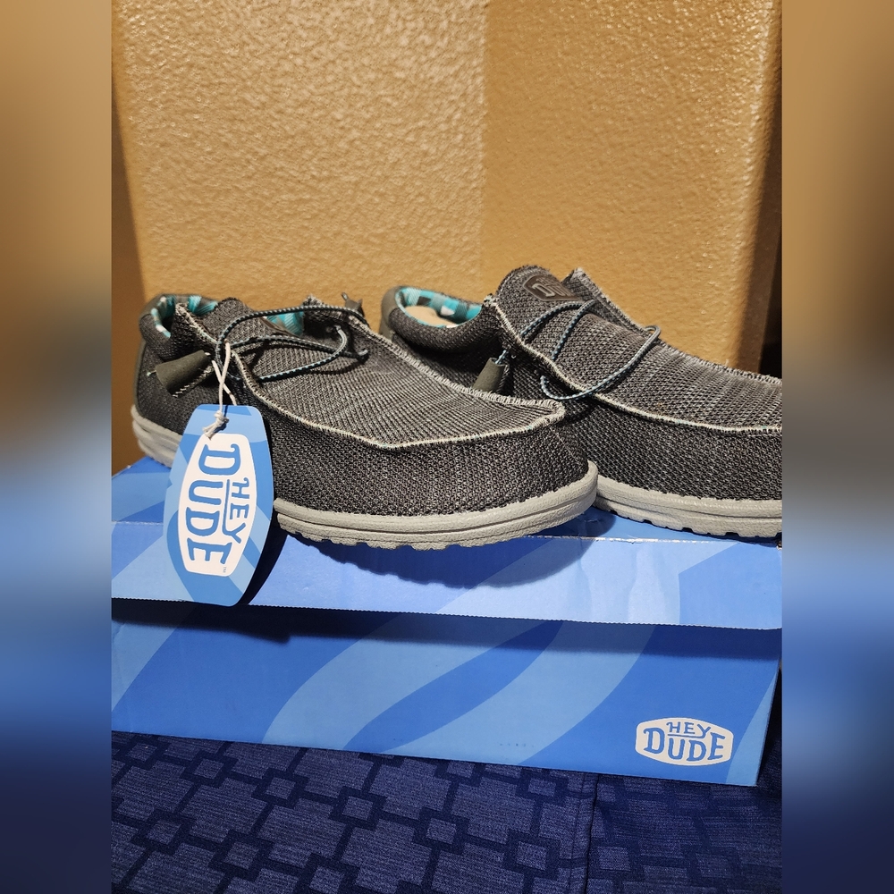 HEYDUDE Mens WALLY SOX Casual Shoes CHARCOAL Size 13